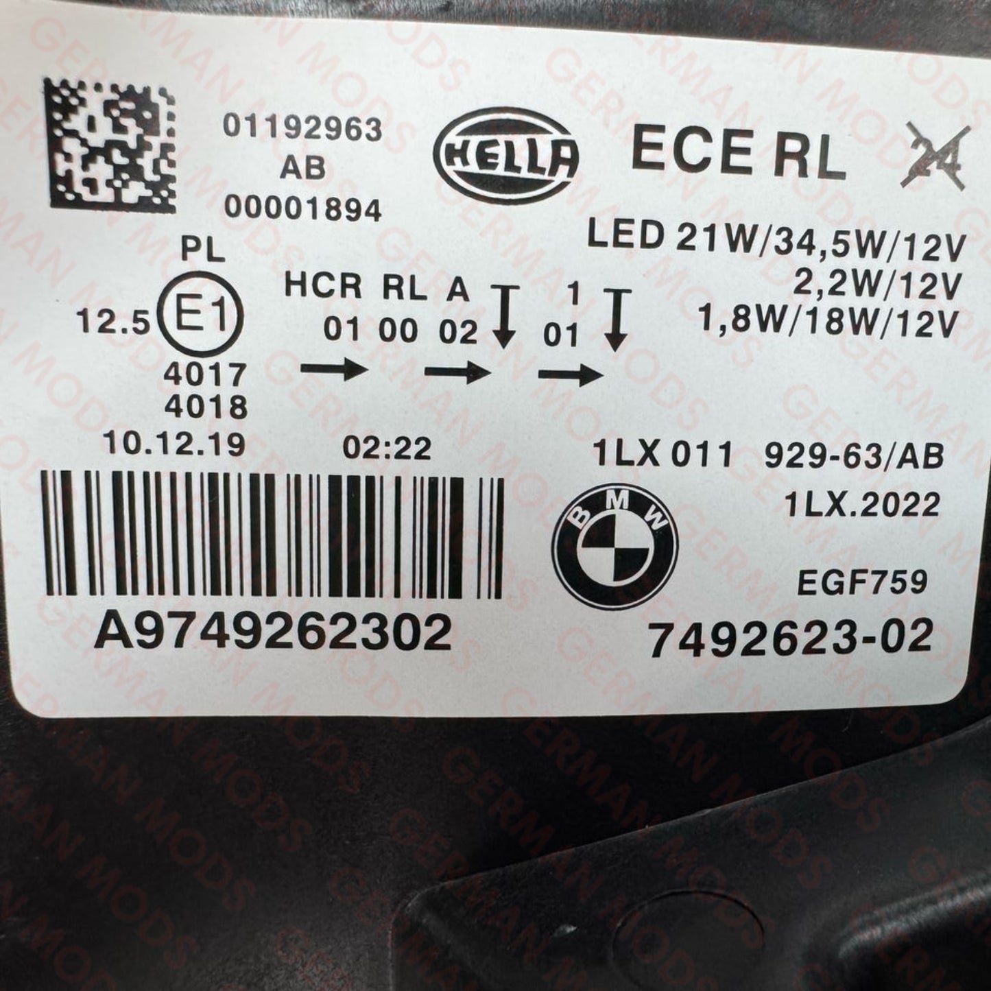BMW 1 SERIES F20 F21 LCI RIGHT AND LEFT side LED Shadow Edition headlight 8492457/8492458