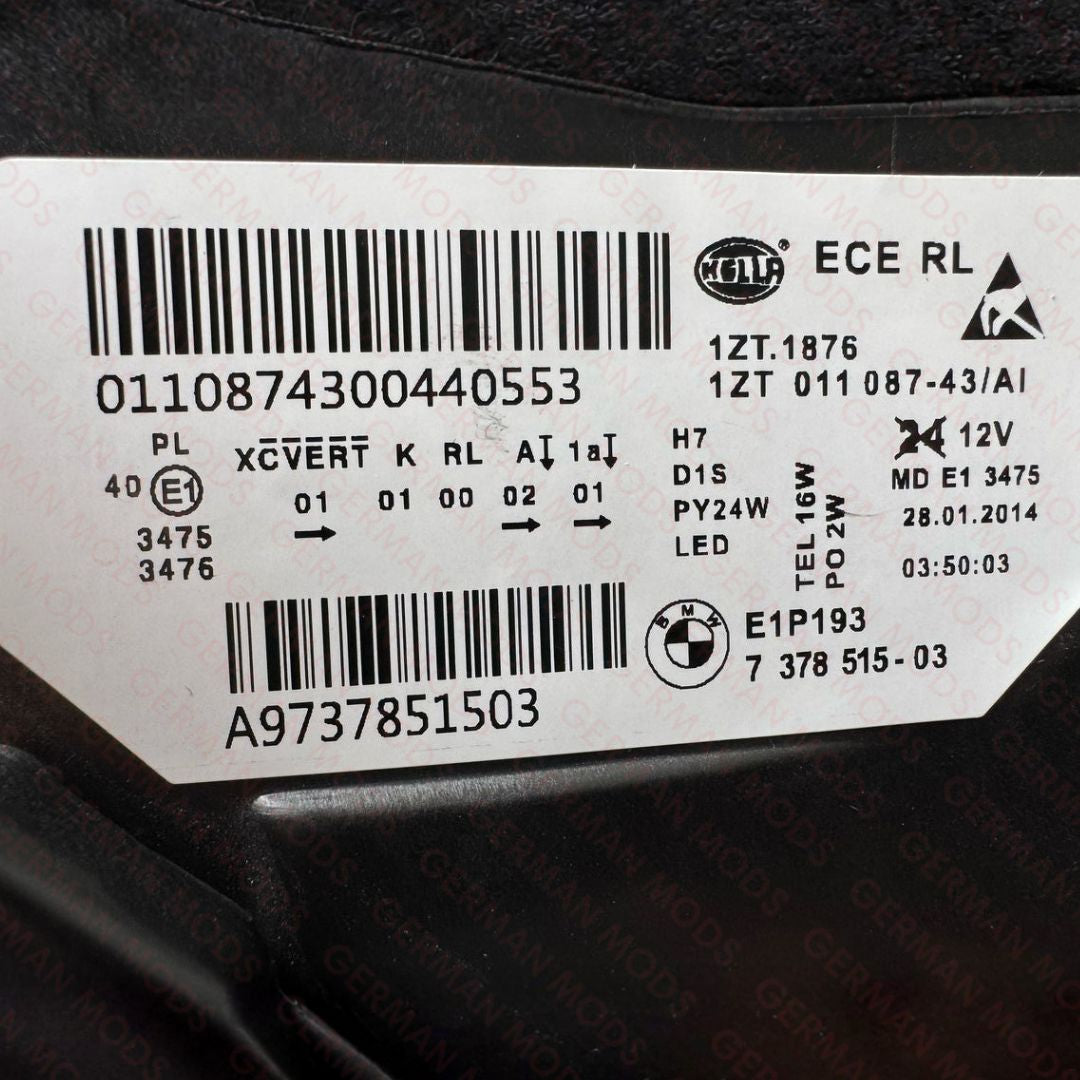 BMW 5 SERIES 2014-2018 F10 F11 M5 LCI ADAPTIVE XENON HEADLIGHT LEFT/PASSENGER/NEAR+RIGHT/DRIVER/OFF SIDE 63117343909+63117343910