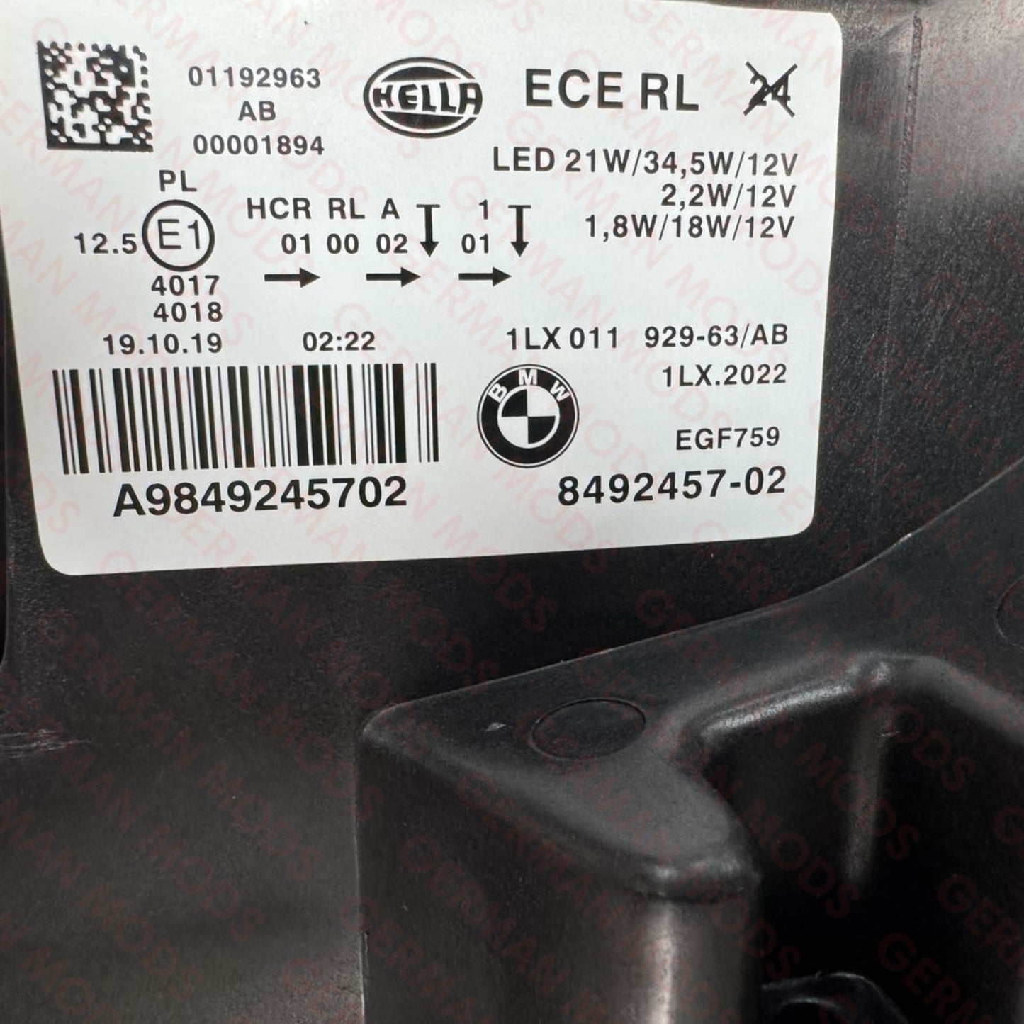 BMW 1 SERIES F20 F21 LCI RIGHT AND LEFT side LED Shadow Edition headlight 8492457/8492458