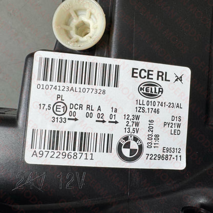 BMW 1 SERIES F20 PRE LCI 2011-2015 BI-XENON HEADLIGHT LEFT/PASSENGER/NEAR SIDE 7296911