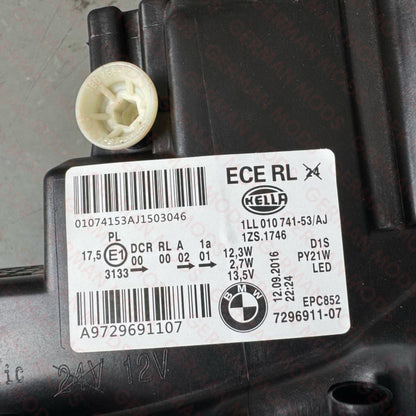 BMW 1 SERIES F20 PRE LCI 2011-2015 BI-XENON HEADLIGHT LEFT/PASSENGER/NEAR SIDE 7296911