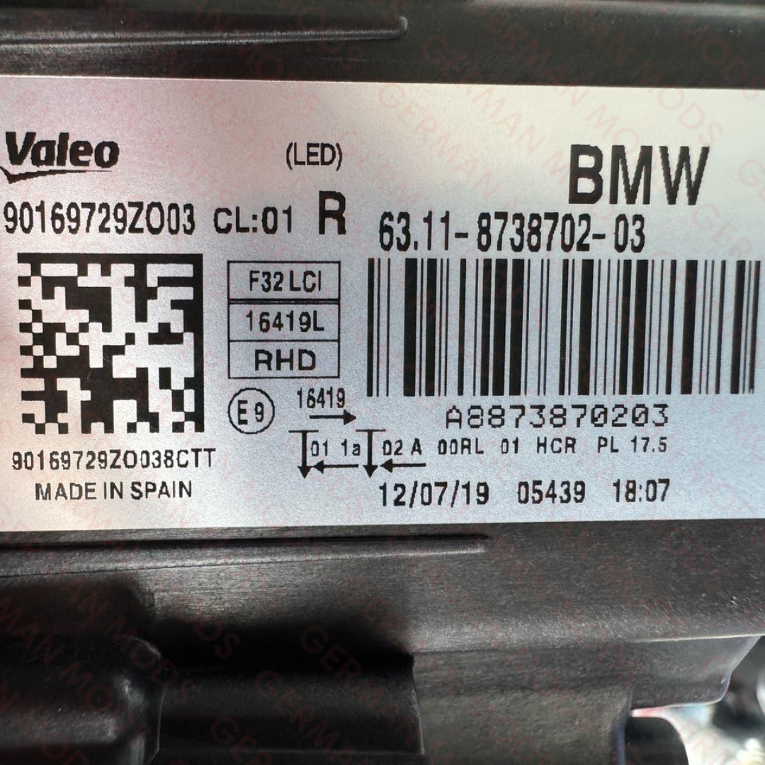 BMW 4 SERIES F32 F33 F36 M4 F82/F83 2014-2021 LED HEADLIGHT RIGHT/DRIVER/OFF side 7478154