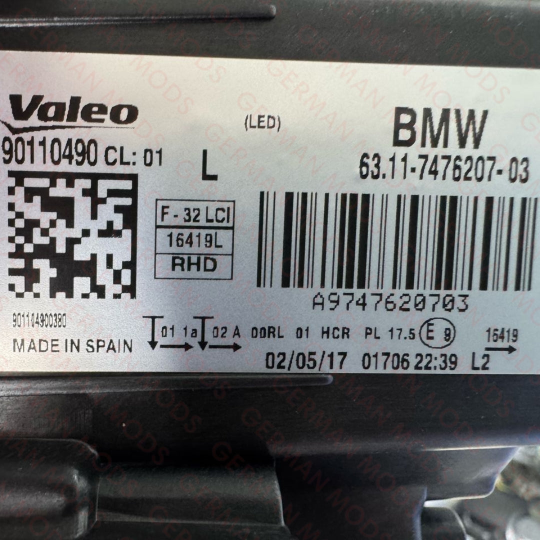 BMW 4 SERIES F32 F33 F36 M4 F82/F83 2014-2021 LED HEADLIGHT LEFT/PASSENGER/NEAR side 7478153