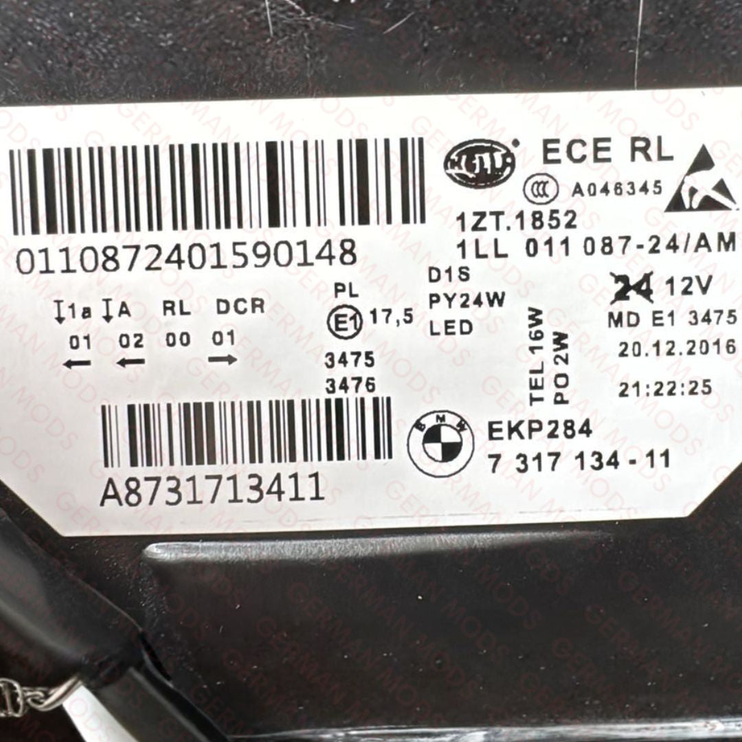 BMW 5 SERIES 2014-2018 F10 F11 M5 LCI BI-XENON HEADLIGHT RIGHT/DRIVER/OFF SIDE 63117343914