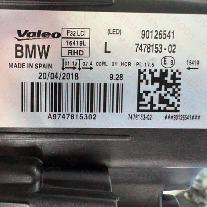 BMW 4 SERIES F32 F33 F36 M4 F82/F83 2014-2021 LED HEADLIGHT LEFT/PASSENGER/NEAR side 7478153