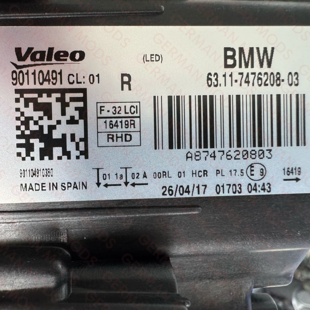 BMW 4 SERIES F32 F33 F36 M4 F82/F83 2014-2021 LED HEADLIGHT RIGHT/DRIVER/OFF side 7478154