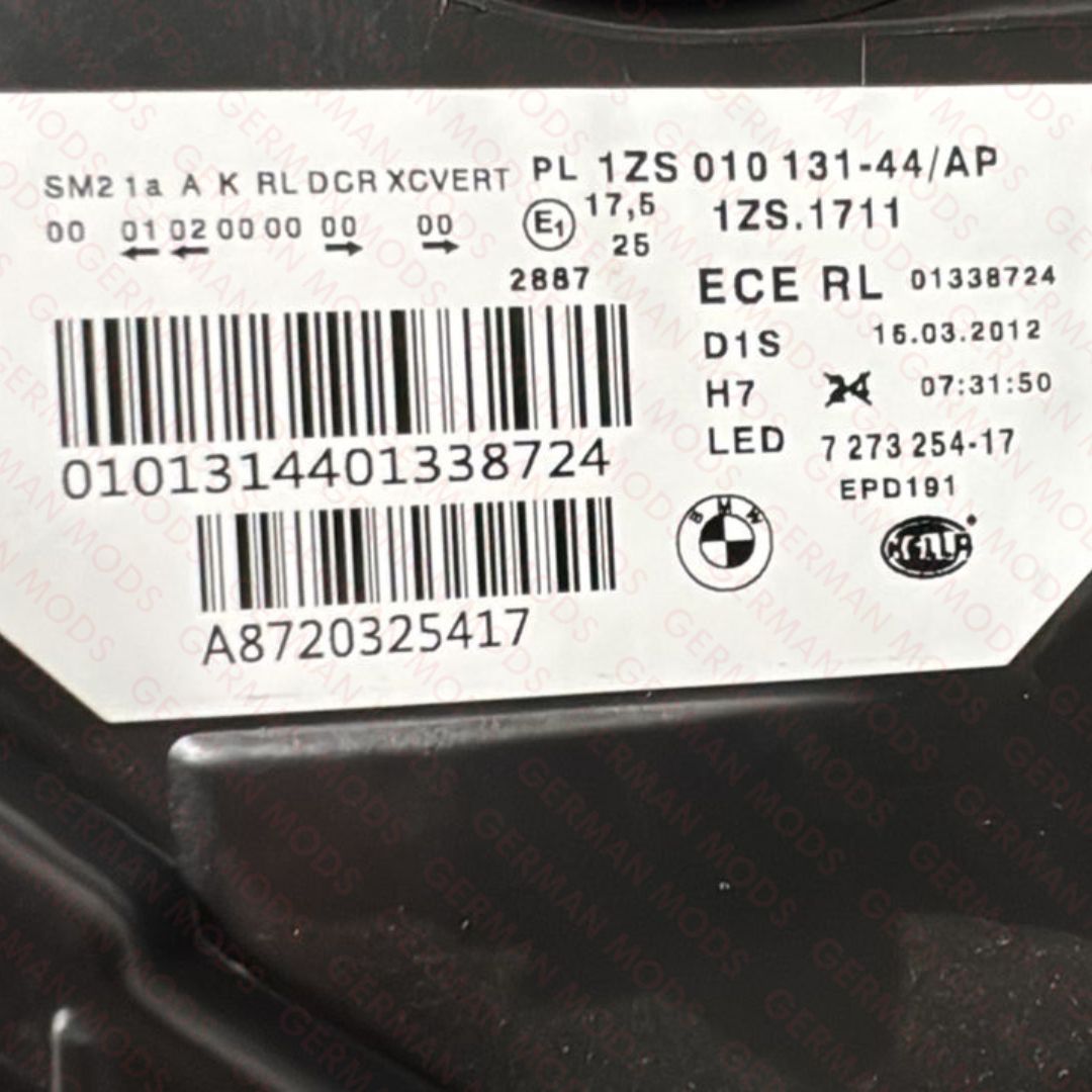BMW 5 SERIES F10 F11 PRE-LCI 2009-2013 ADAPTIVE XENON HEADLIGHT RIGHT/DRIVER/OFF SIDE 7271906