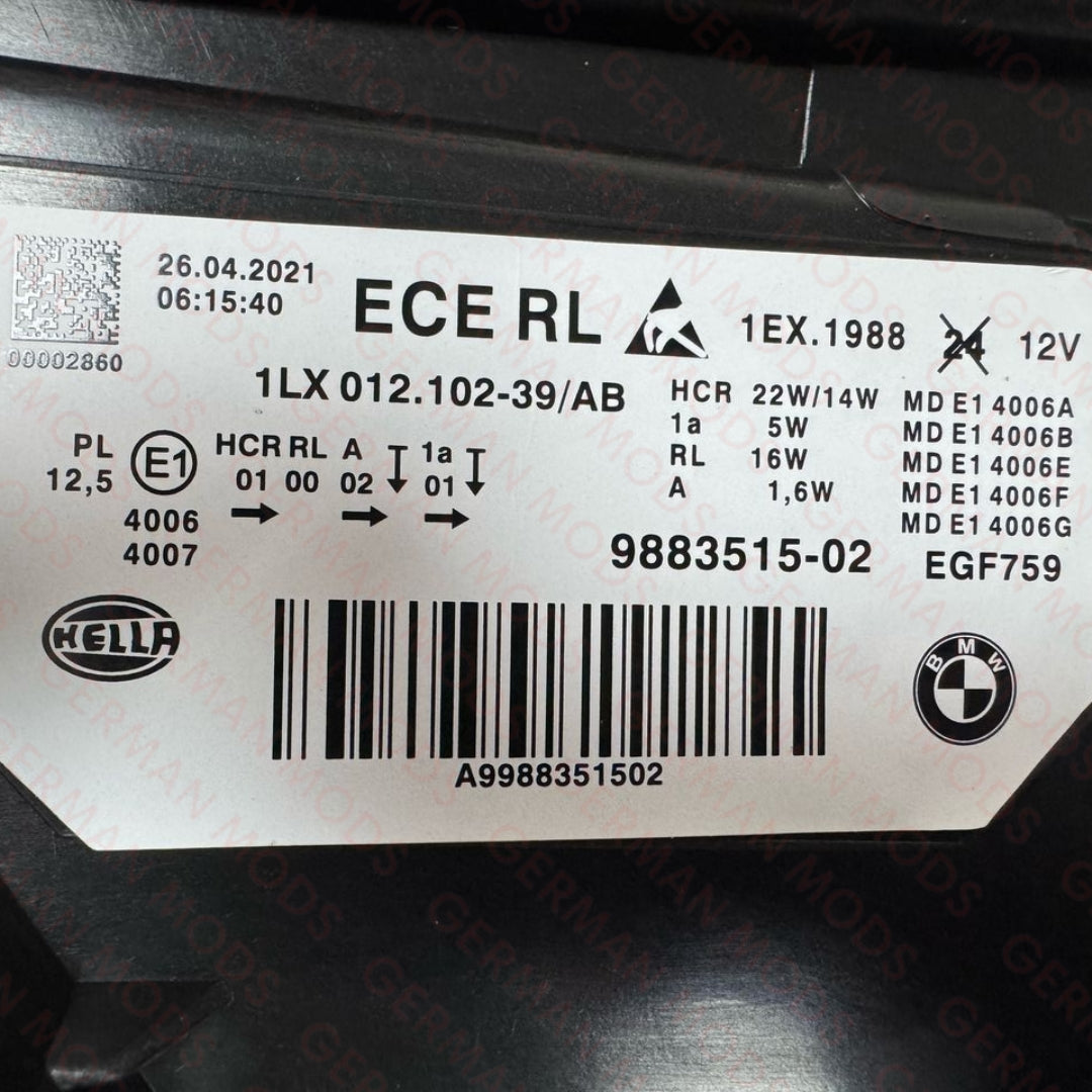 BMW 3 SERIES F30-F31-F35 LCI 2014-2019 SHADOW EDITION LED HEADLIGHT LEFT/PASSENGER/NEAR side 8492471