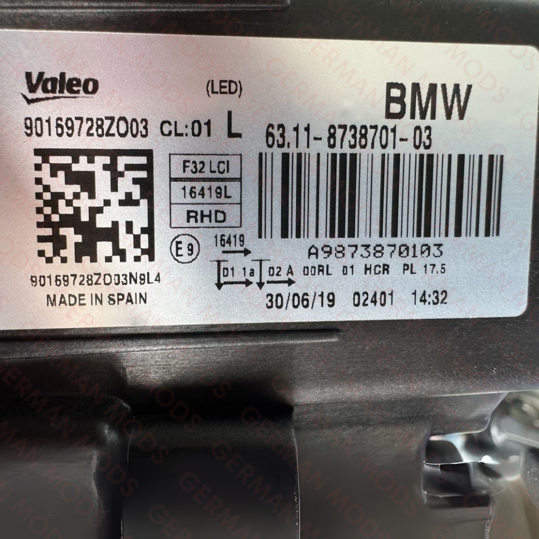BMW 4 SERIES F32 F33 F36 M4 F82/F83 2014-2021 LED HEADLIGHT LEFT/PASSENGER/NEAR side 7478153