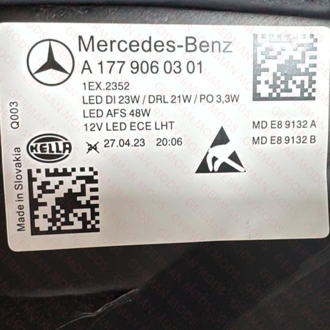 MERCEDES BENZ A CLASS A180 A200 A250 A45 AMG 2018-2023W177 LEDHEADLIGHT/HEADLAMP ASSEMBLY LEFT/PASSENGER/NEAR SIDEA1779060301