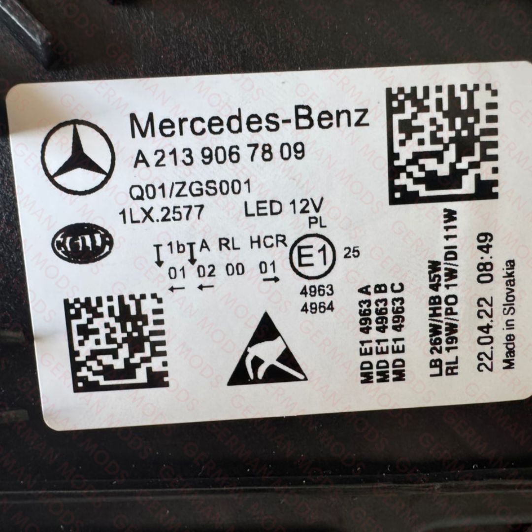 Mercedes-Benz E-Class W213 S213 C238 A238 Facelift 2020-2024 Genuine OEM High Performance Static LED Headlight / Headlamp Assembly Right / Driver / Off Side A2139066608