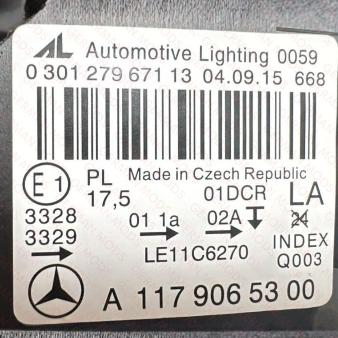 Mercedes-Benz CLA W117 2012-2016 Genuine OEM Bi-Xenon Headlight / Headlamp Assembly Left / Passenger / Near Side A1179066500