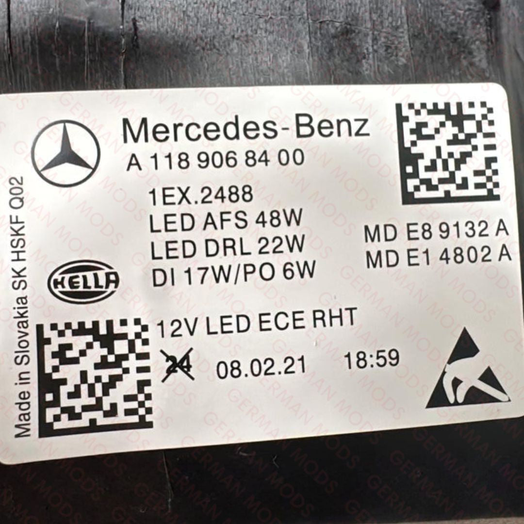 Mercedes-Benz CLA W118 2019-2024 Genuine OEM High Performance LED Headlight / Headlamp Assembly Right / Driver / Off Side A1189064200