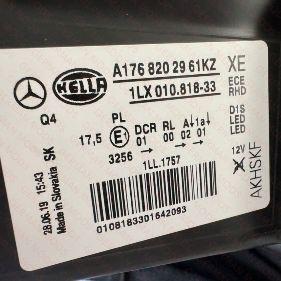 MERCEDES BENZ A CLASS A180 A200 A250 A45 AMG 2012-2018 W176 BI-XENON HID HEADLIGHT/HEADLAMP ASSEMBLY LEFT/PASSENGER/NEAR SIDE A1768203161