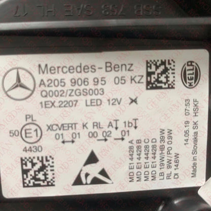 Mercedes-Benz C-Class W205 Facelift 2018-2022 Genuine OEM Intelligent Light System ILS Multibeam LED Blue DRL Headlight / Headlamp Assembly Left / Passenger / Near Side A2059069305
