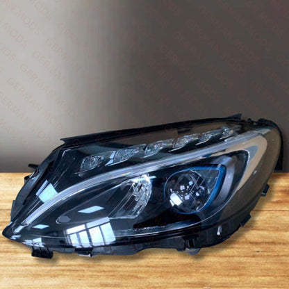 Mercedes-Benz C-Class W205 2014-2018 Genuine OEM Plug-in Hybrid High Performance Blue Eye LED Headlight / Headlamp Assembly PAIR A2059060104 + A2059060204