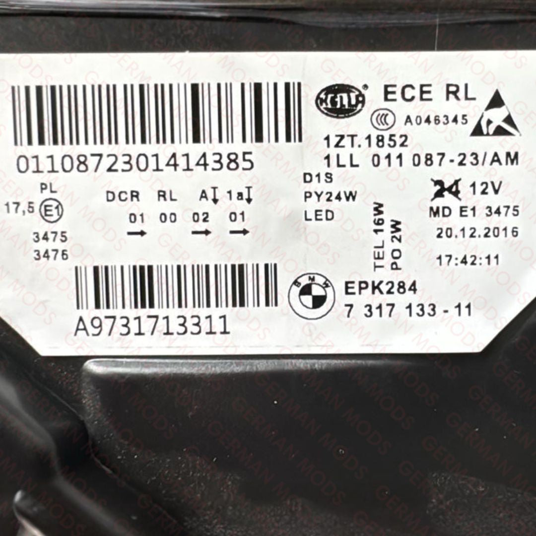 BMW 5 SERIES 2014-2018 F10 F11 M5 LCI BI-XENON HEADLIGHT LEFT/PASSENGER/NEAR+RIGHT/DRIVER/OFF SIDE 63117343913+63117343914