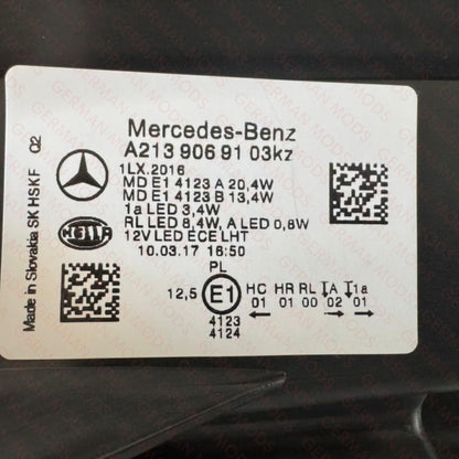 Mercedes-Benz E-Class W213 S213 C238 A238 Pre-Facelift 2016-2020 Genuine OEM High Performance LED Headlight / Headlamp Assembly Left / Passenger / Near Side A2139066701