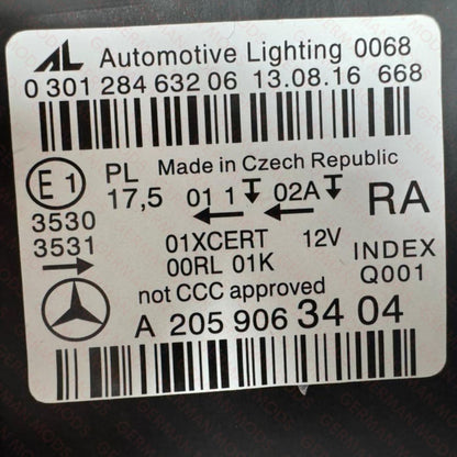 Mercedes-Benz C-Class W205 2014-2018 Genuine OEM LED Intelligent Light System ILS / Multibeam Headlight / Headlamp Assembly Right / Driver / Off Side A2059068202
