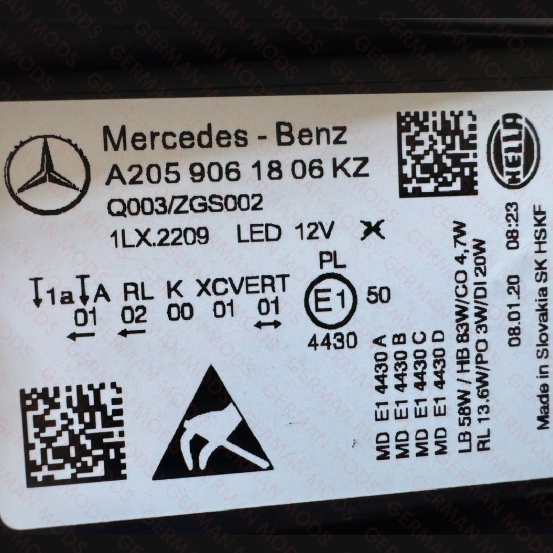 Mercedes-Benz C-Class W205 Facelift 2018-2022 Genuine OEM Intelligent Light System ILS Multibeam LED Headlight / Headlamp Assembly Right / Driver / Off Side A2059061806