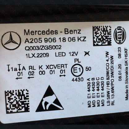 Mercedes-Benz C-Class W205 Facelift 2018-2022 Genuine OEM Intelligent Light System ILS Multibeam LED Headlight / Headlamp Assembly PAIR A2059061706 + A2059061806