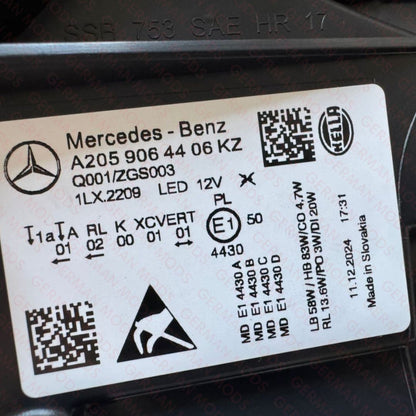 Mercedes-Benz C-Class W205 Facelift 2018-2022 Genuine OEM Intelligent Light System ILS Multibeam LED Headlight / Headlamp Assembly Right / Driver / Off Side A2059061806