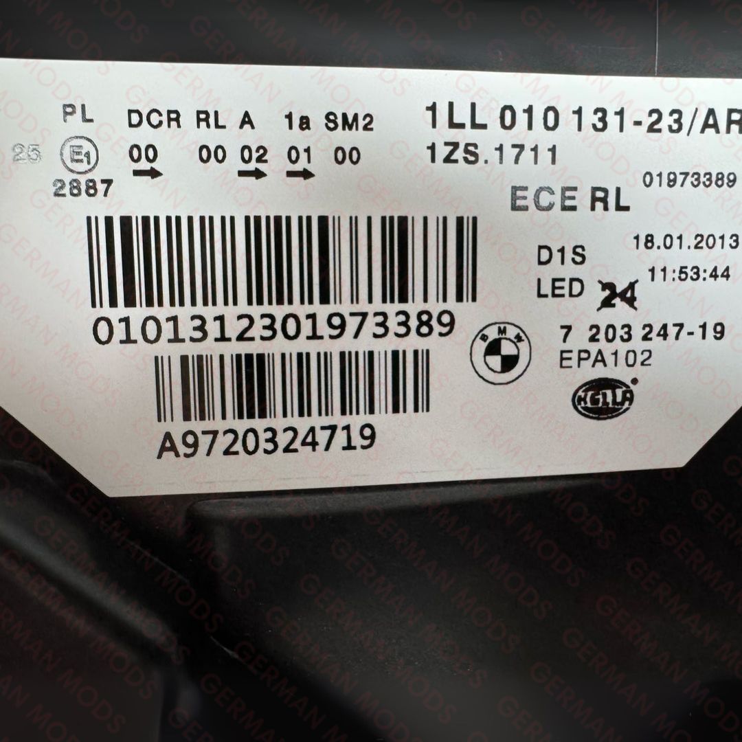 BMW 5 SERIES F10 F11 2009-2013 BI XENON HEADLIGHT LEFT/PASSENGER/NEAR side AND RIGHT/DRIVER/OFF SIDE 7271909+7271910