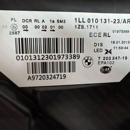 BMW 5 SERIES F10 F11 2009-2013 BI XENON HEADLIGHT LEFT/PASSENGER/NEAR side AND RIGHT/DRIVER/OFF SIDE 7271909+7271910
