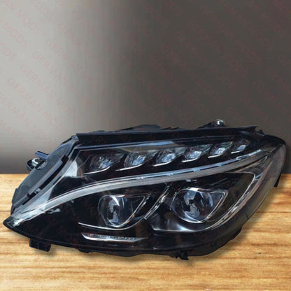 Mercedes-Benz C-Class W205 2014-2018 Genuine OEM LED Intelligent Light System ILS / Multibeam Headlight / Headlamp Assembly PAIR A2059068102 + A2059068202