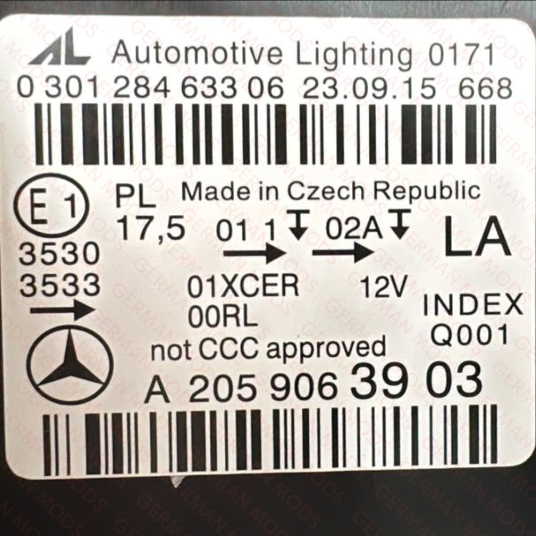 Mercedes-Benz C-Class W205 2014-2018 Genuine OEM High Performance Static LED Headlight / Headlamp Assembly PAIR A2059067503 + A2059067603