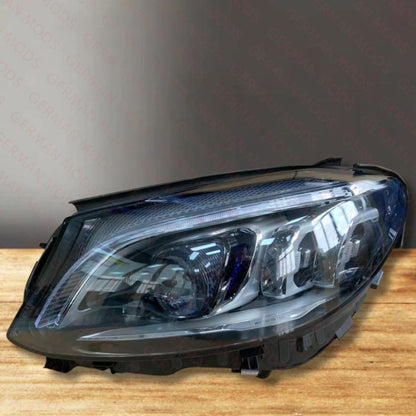Mercedes-Benz C-Class W205 Facelift 2018-2022 Genuine OEM Intelligent Light System ILS Multibeam LED Blue DRL Headlight / Headlamp Assembly PAIR A2059069305 & A2059069405
