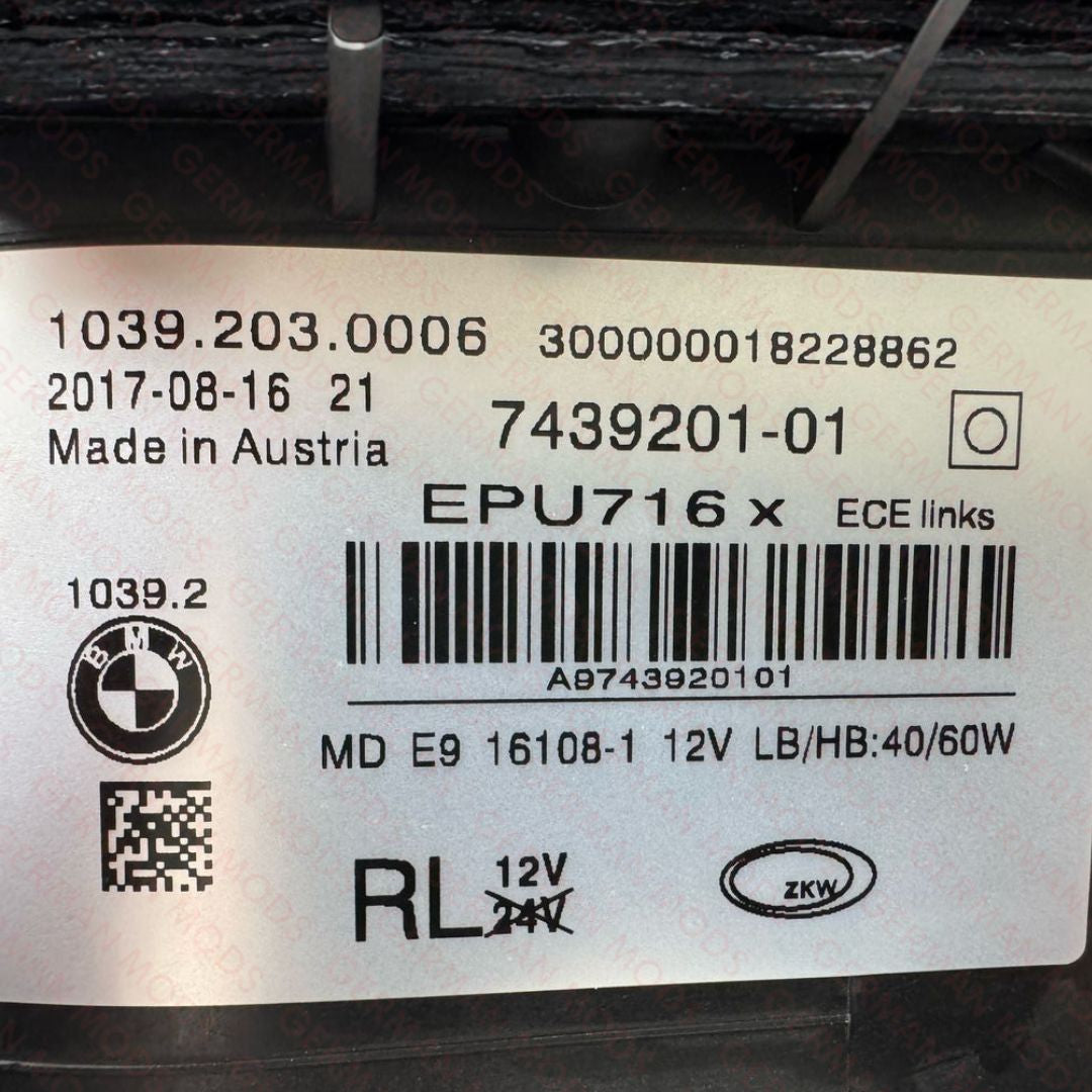 BMW 5 SERIES 2018-2020 G30 G31 F90 LED/XENON HEADLIGHTS LEFT/PASSENGER/NEAR SIDE AND RIGHT/DRIVER/OFF SIDE COMPLETE PAIR 63117214953+63117214954