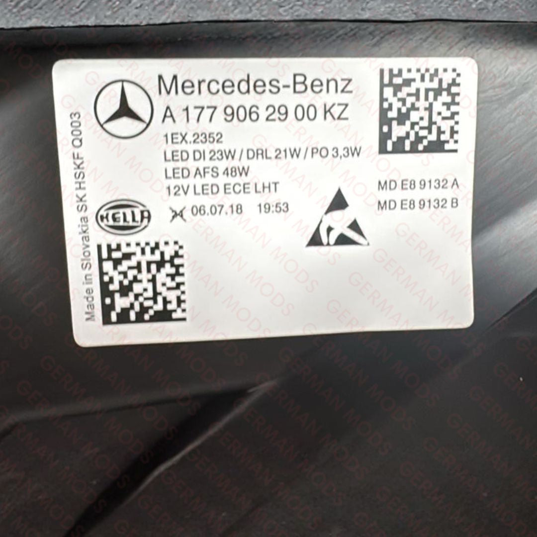 MERCEDES BENZ A CLASS A180 A200 A250 A45 AMG 2018-2023 W177 V177 LED HEADLIGHT/HEADLAMP ASSEMBLY LEFT/PASSENGER/NEAR + RIGHT/DRIVER/OFF SIDE A1779060301 + A1779060401