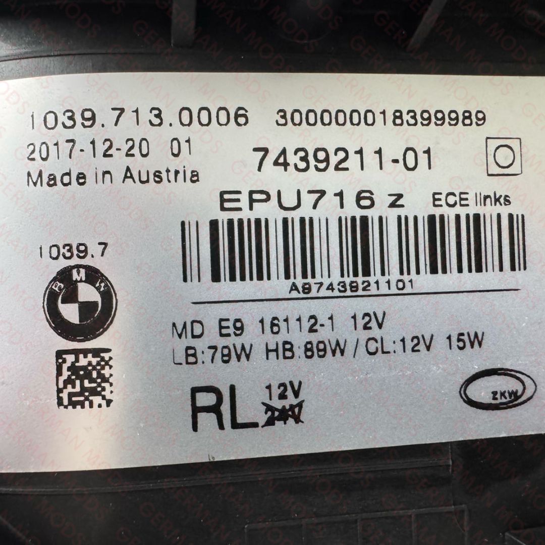 BMW 5 SERIES 2018-2020 G30 G31 F90 ADAPTIVE LED HEADLIGHT LEFT/PASSENGER/NEAR AND RIGHT/DRIVER/OFF SIDE 63117214963+63117214964 COMPLETE PAIR
