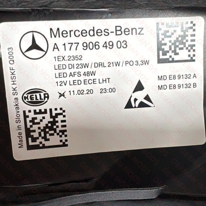 MERCEDES BENZ A CLASS A180 A200 A250 A45 AMG 2018-2023 W177 V177 LED HEADLIGHT/HEADLAMP ASSEMBLY LEFT/PASSENGER/NEAR + RIGHT/DRIVER/OFF SIDE A1779060301 + A1779060401