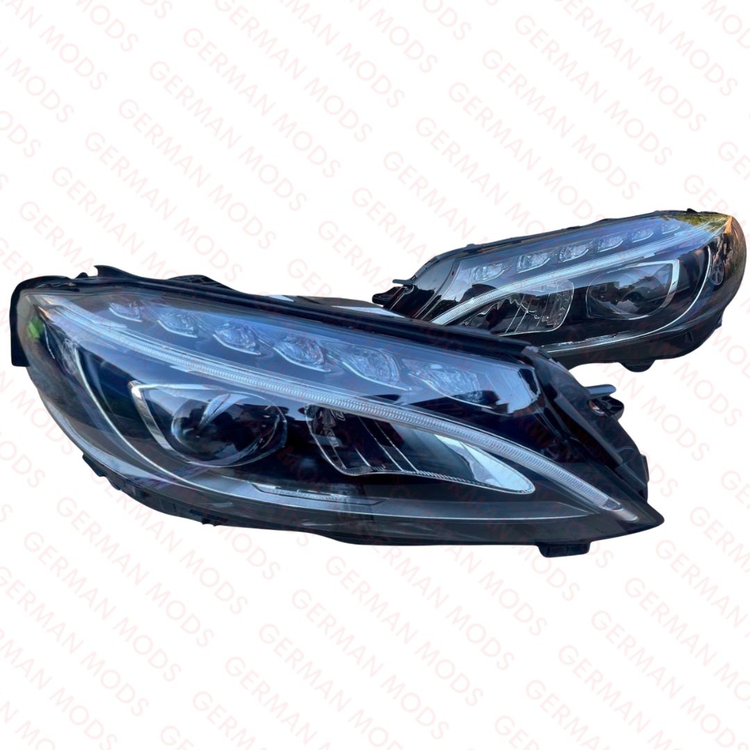 Mercedes-Benz C-Class W205 2014-2018 Genuine OEM High Performance Static LED Headlight / Headlamp Assembly PAIR A2059067503 + A2059067603