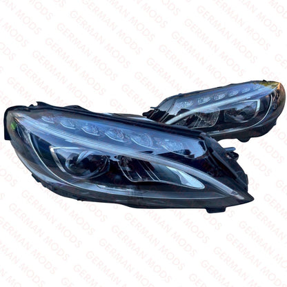 Mercedes-Benz C-Class W205 2014-2018 Genuine OEM High Performance Static LED Headlight / Headlamp Assembly PAIR A2059067503 + A2059067603