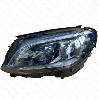 Mercedes-Benz C-Class W205 Facelift 2018-2022 Genuine OEM Intelligent Light System ILS Multibeam LED Blue DRL Headlight / Headlamp Assembly Left / Passenger / Near Side A2059069305