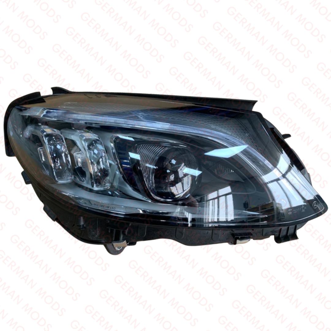 Mercedes-Benz C-Class W205 Facelift 2018-2022 Genuine OEM Intelligent Light System ILS Multibeam LED Blue DRL Headlight / Headlamp Assembly Right / Driver / Off Side A2059069405