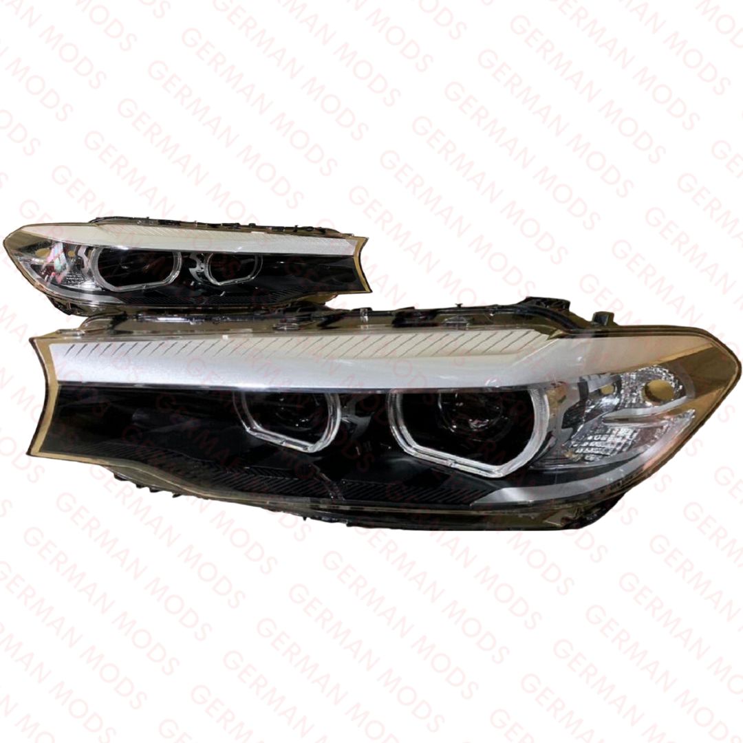 BMW 5 SERIES 2018-2020 G30 G31 F90 LED/XENON HEADLIGHTS LEFT/PASSENGER/NEAR SIDE AND RIGHT/DRIVER/OFF SIDE COMPLETE PAIR 63117214953+63117214954