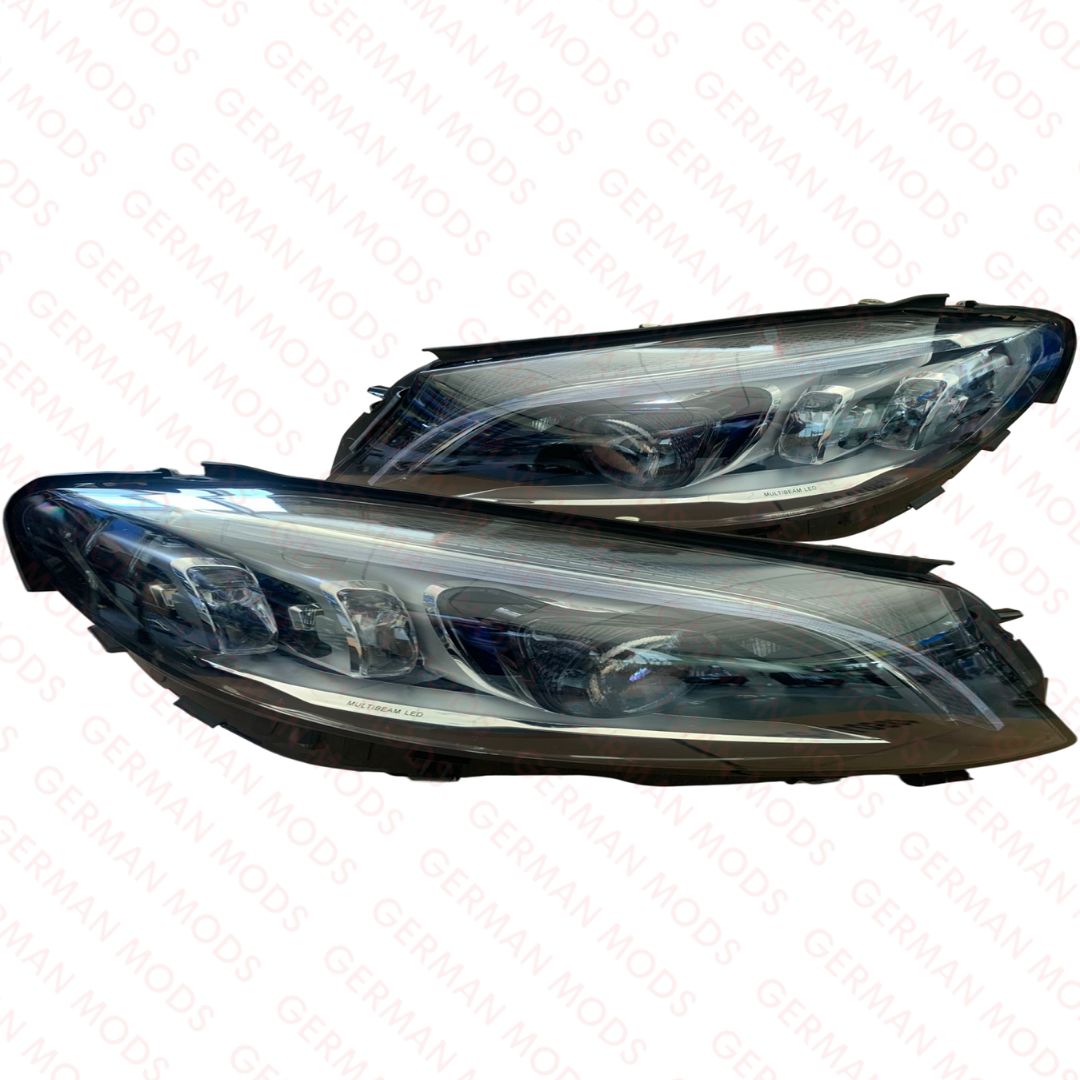 Mercedes-Benz C-Class W205 Facelift 2018-2022 Genuine OEM Intelligent Light System ILS Multibeam LED Headlight / Headlamp Assembly PAIR A2059061706 + A2059061806