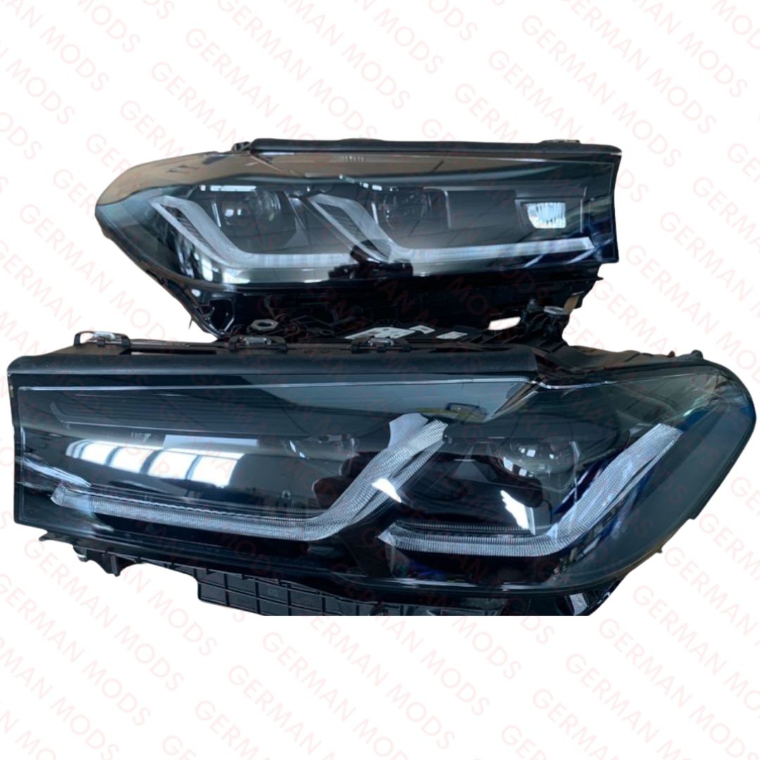 BMW 5 SERIES 2021-2024 G30 G31 F90 M5 ADAPTIVE LED SHADOW EDITION AHL HEADLIGHT LEFT/PASSENGER/NEAR SIDE AND RIGHT/DRIVER/OFF SIDE COMPLETE PAIR 63118084377+63118084378