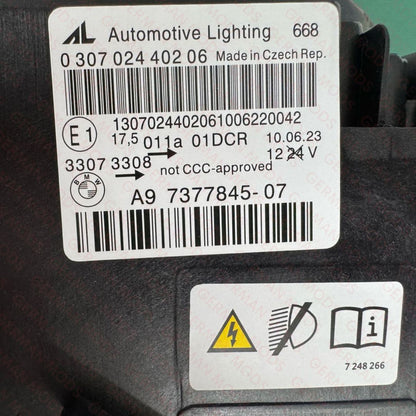 BMW 4 SERIES 2014-2019 F32 F33 F36 F82 F83 M4 LCI BI-XENON HEADLIGHT LEFT/PASSENGER/NEAR+RIGHT/DRIVER/OFF SIDE 63117377845+63117377846