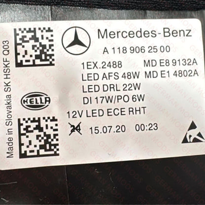 Mercedes-Benz CLA W118 2019-2024 Genuine OEM High Performance LED Headlight / Headlamp Assembly PAIR A1189064100 + A1189064200