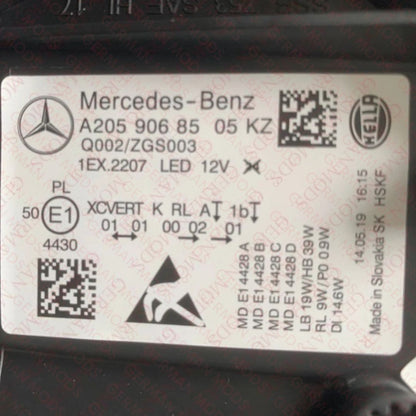 Mercedes-Benz C-Class W205 Facelift 2018-2022 Genuine OEM Intelligent Light System ILS Multibeam LED Blue DRL Headlight / Headlamp Assembly PAIR A2059069305 & A2059069405