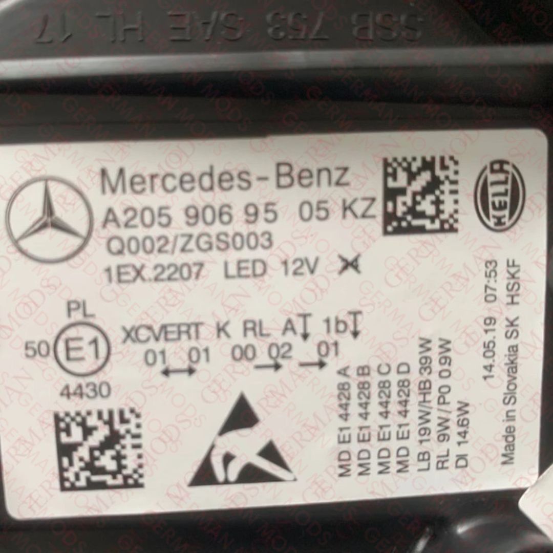 Mercedes-Benz C-Class W205 Facelift 2018-2022 Genuine OEM Intelligent Light System ILS Multibeam LED Blue DRL Headlight / Headlamp Assembly PAIR A2059069305 & A2059069405