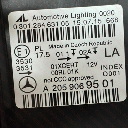 Mercedes-Benz C-Class W205 2014-2018 Genuine OEM LED Intelligent Light System ILS / Multibeam Headlight / Headlamp Assembly PAIR A2059068102 + A2059068202