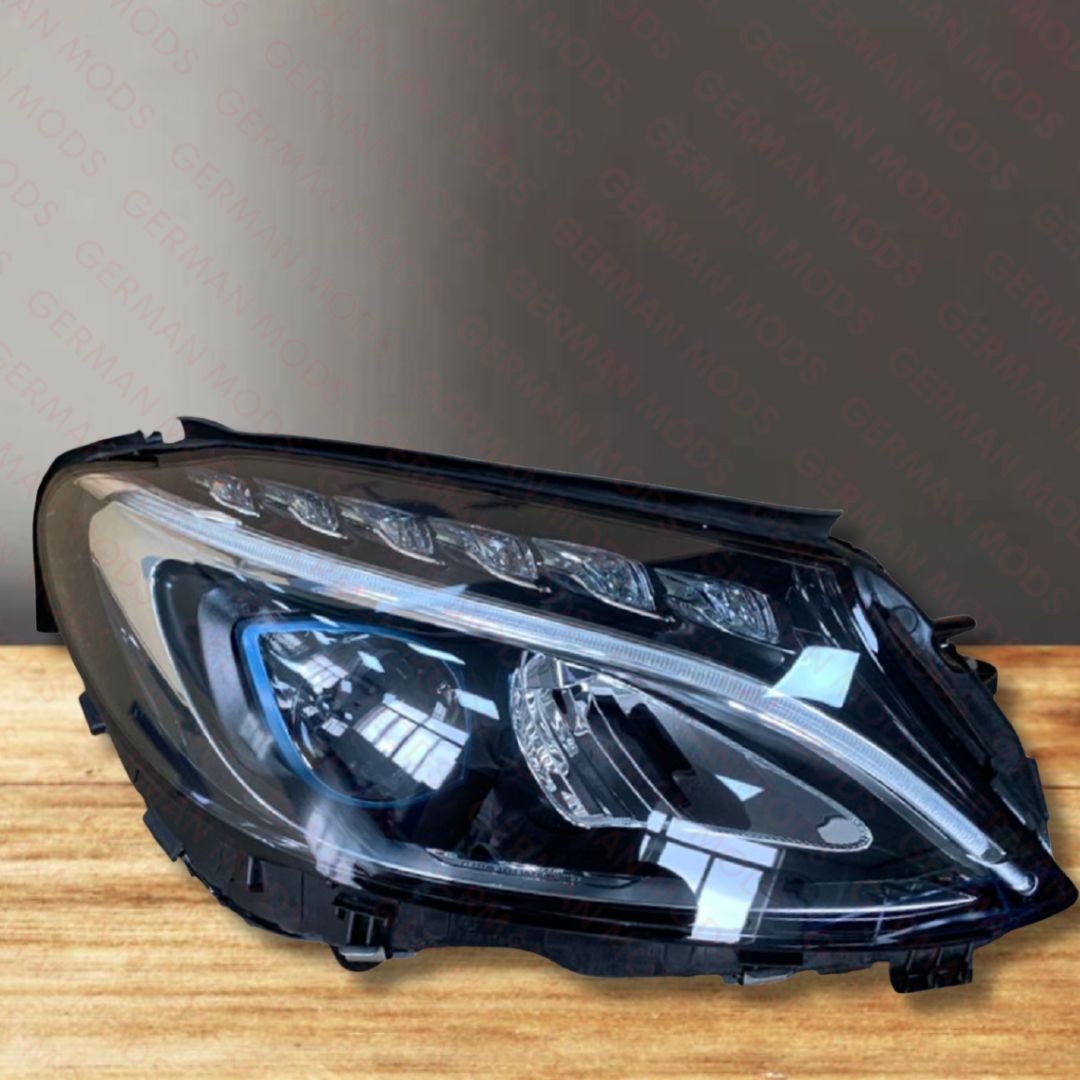 Mercedes-Benz C-Class W205 2014-2018 Genuine OEM Plug-in Hybrid High Performance Blue Eye LED Headlight / Headlamp Assembly PAIR A2059060104 + A2059060204