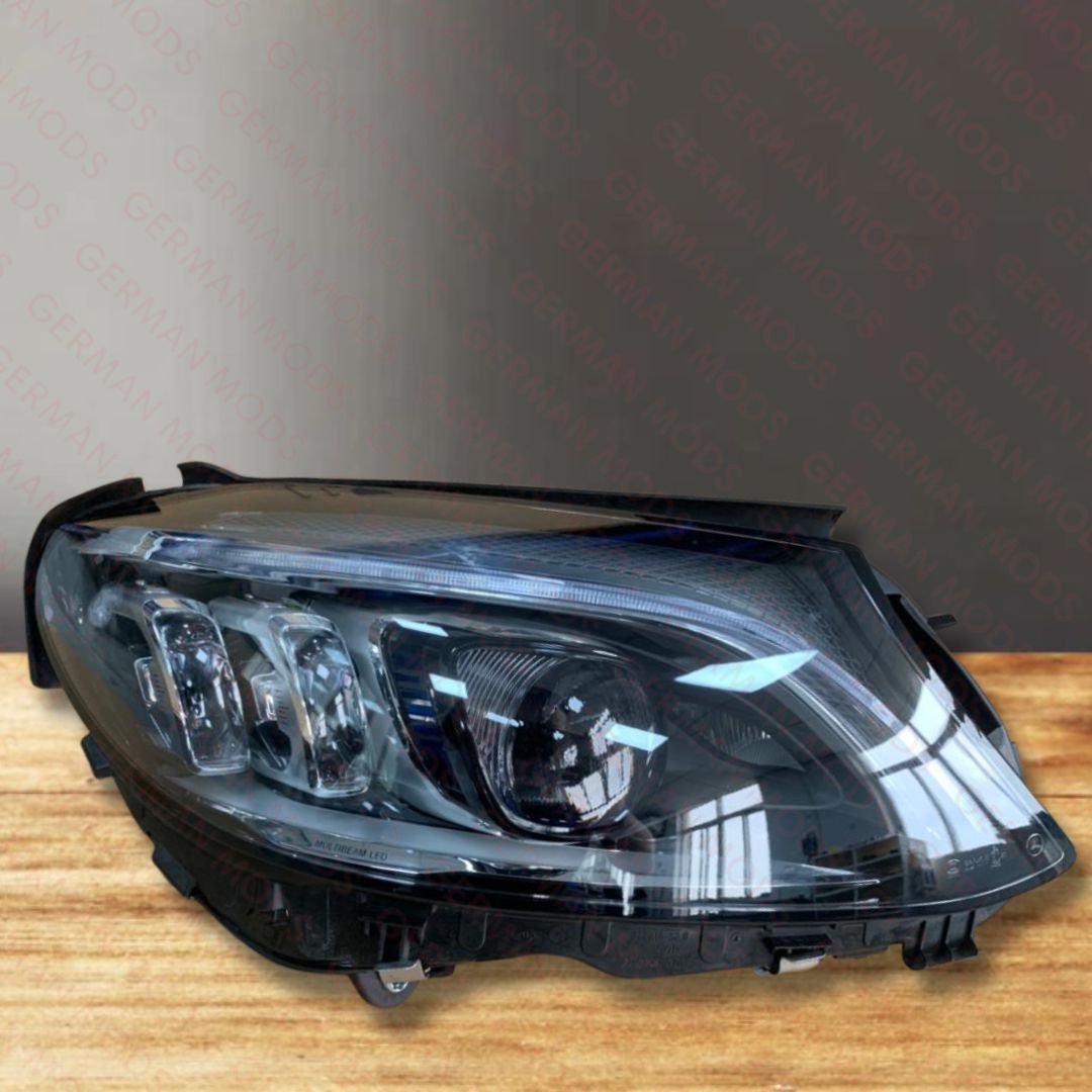 Mercedes-Benz C-Class W205 Facelift 2018-2022 Genuine OEM Intelligent Light System ILS Multibeam LED Blue DRL Headlight / Headlamp Assembly PAIR A2059069305 & A2059069405