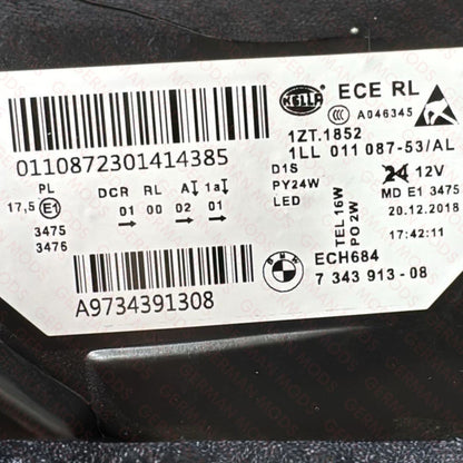 BMW 5 SERIES 2014-2018 F10 F11 M5 LCI BI-XENON HEADLIGHT LEFT/PASSENGER/NEAR SIDE 63117343913